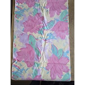 Vintage Fabric 1970s 1980s Mod Flower Power Fabric MCM Cotton 45X182 Abstract